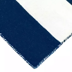 Kirklands Home Outdoor Rugs|Navy Cabana Stripe Indoor/Outdoor Scatter Rug