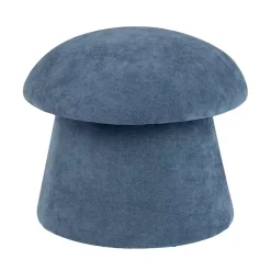 Kirklands Home Benches & Ottomans|Navy Chenille Mushroom Storage Ottoman Blue