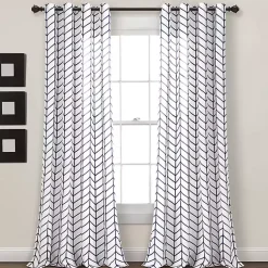 Kirklands Home Curtains & Drapes|Navy Chevron 2-pc. Panel Curtain Set, 84 in.