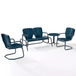 Kirklands Home Outdoor Sets|Navy Clamshell 4-pc. Outdoor Furniture Set Blue