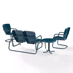 Kirklands Home Outdoor Sets|Navy Clamshell 4-pc. Outdoor Furniture Set Blue