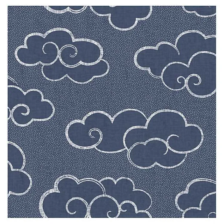 Kirklands Home Wall Murals & Wallpaper|Navy Cloudy Skies Peel & Stick Wallpaper Blue