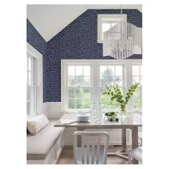 Kirklands Home Wall Murals & Wallpaper|Navy Cloudy Skies Peel & Stick Wallpaper Blue