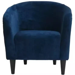 Kirklands Home Accent Chairs|Navy Curved Tub Accent Chair Blue