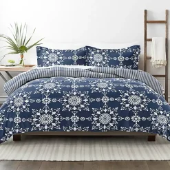 Kirklands Home Comforters|Navy Daisy Medallion Queen 3-pc. Comforter Set Blue