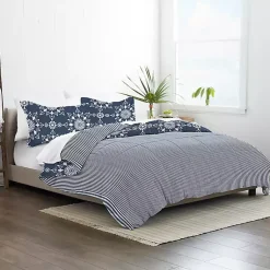 Kirklands Home Comforters|Navy Daisy Medallion Twin 3-pc. Comforter Set Blue