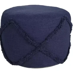 Discount Navy Diamond Tufted Pouf Poufs & Floor Cushions