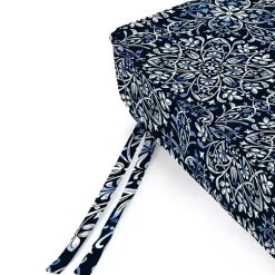 Kirklands Home Outdoor Cushions & Pillows|Navy Dresden Outdoor Settee Cushion Blue