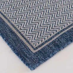 Kirklands Home Outdoor Rugs|Navy Dunedin Indoor/Outdoor Area Rug, 7x9 Blue