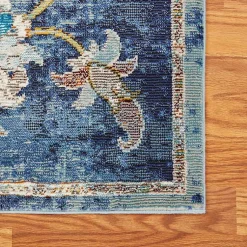 Kirklands Home Area Rugs|Navy Faded Floral Area Rug, 2x9
