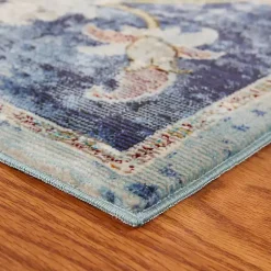 Kirklands Home Area Rugs|Navy Faded Floral Area Rug, 4x6