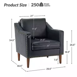 Kirklands Home Accent Chairs|Navy Faux Leather Bonita Accent Chair Blue