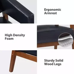 Kirklands Home Accent Chairs|Navy Faux Leather Nicki Accent Chair Blue