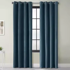 Kirklands Home Curtains & Drapes|Navy Faux Suede Blackout Curtain Panel, 108 in. Blue