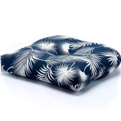 Kirklands Home Outdoor Cushions & Pillows|Navy Floral Outdoor Chair Cushion Blue