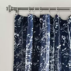 Kirklands Home Curtains & Drapes|Navy Forest Curtain Panel Set, 95 in. Blue