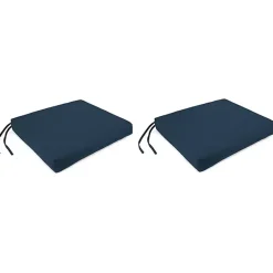 Kirklands Home Outdoor Cushions & Pillows|Navy French Edge Outdoor Chair Cushions, Set of 2 Blue