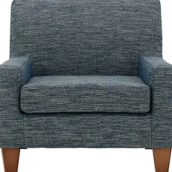 Kirklands Home Accent Chairs|Navy Fynn Upholstered Accent Chair Blue
