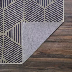 Kirklands Home Area Rugs|Navy Geometric Washable Area Rug, 5x7 Blue