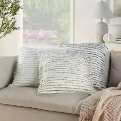 Clearance Navy Handstitched Stripes Throw Pillow Pillows