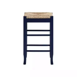 Kirklands Home Bar Stools & Counter Height Stools|Navy Handwoven Square Wooden Counter Stool Blue