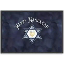 Sale Navy Happy Hanukkah Star Framed Wall Art Hanukkah Decorations