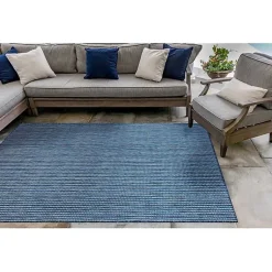 Kirklands Home Outdoor Rugs|Navy Intertwine Indoor/Outdoor Area Rug, 6x9 Blue