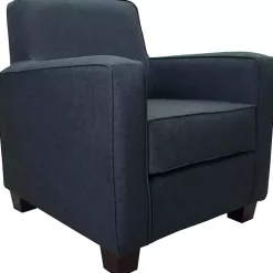 Kirklands Home Accent Chairs|Navy Johnston Upholstered Accent Chair Blue