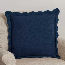 New Navy Juna Scalloped Pillow Pillows