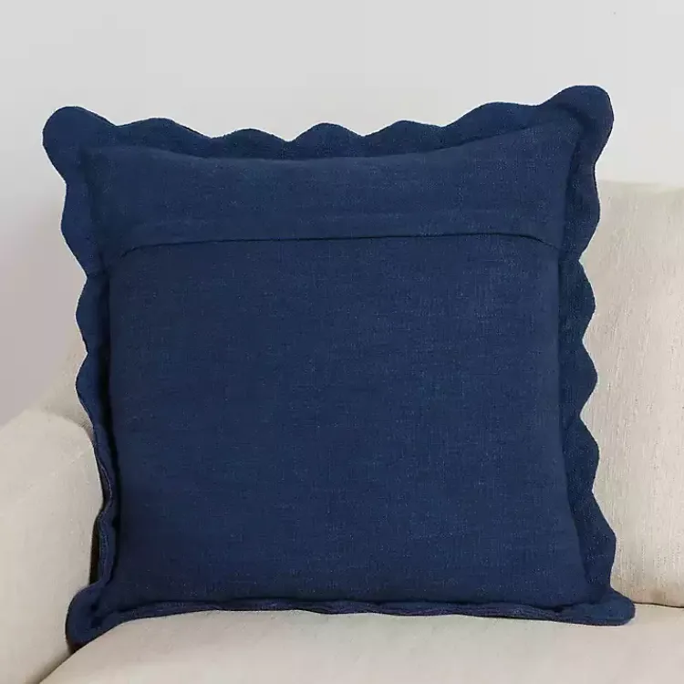 Hot Navy Juna Scalloped Pillow, 22 in. Pillows