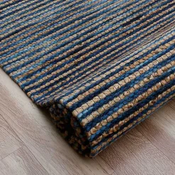 Kirklands Home Area Rugs|Navy Jute and Wool Woven Area Rug, 5x8