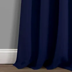 Kirklands Home Curtains & Drapes|Navy Knotted Curtain Panel Set, 84 in. Blue