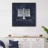 Best Navy Menorah Framed Hanukkah Wall Art Hanukkah Decorations
