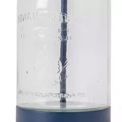 Kirklands Home Table Lamps|Navy Metal and Glass Jar Table Lamp White