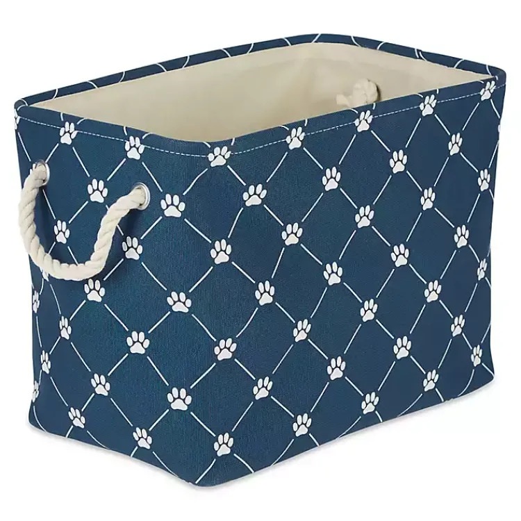 New Navy Paw Trellis Rectangle Basket, 14 in. Baskets & Boxes