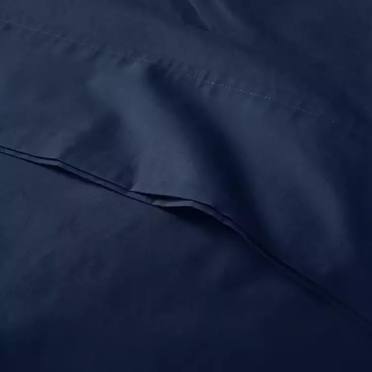 Kirklands Home Bed Sheets|Navy Peached Percale 4-pc. King Sheet Set Blue