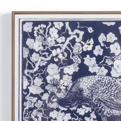 Kirklands Home Framed Art|Navy Peacock Framed Art Print