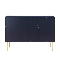 Kirklands Home Cabinets & Sideboards|Navy Ribbed Wood Sideboard Cabinet Blue