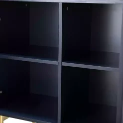 Kirklands Home Cabinets & Sideboards|Navy Ribbed Wood Sideboard Cabinet Blue