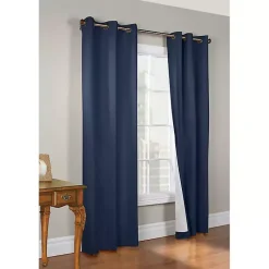 Kirklands Home Curtains & Drapes|Navy Room Darkening Curtain Panel Set, 84 in. Blue