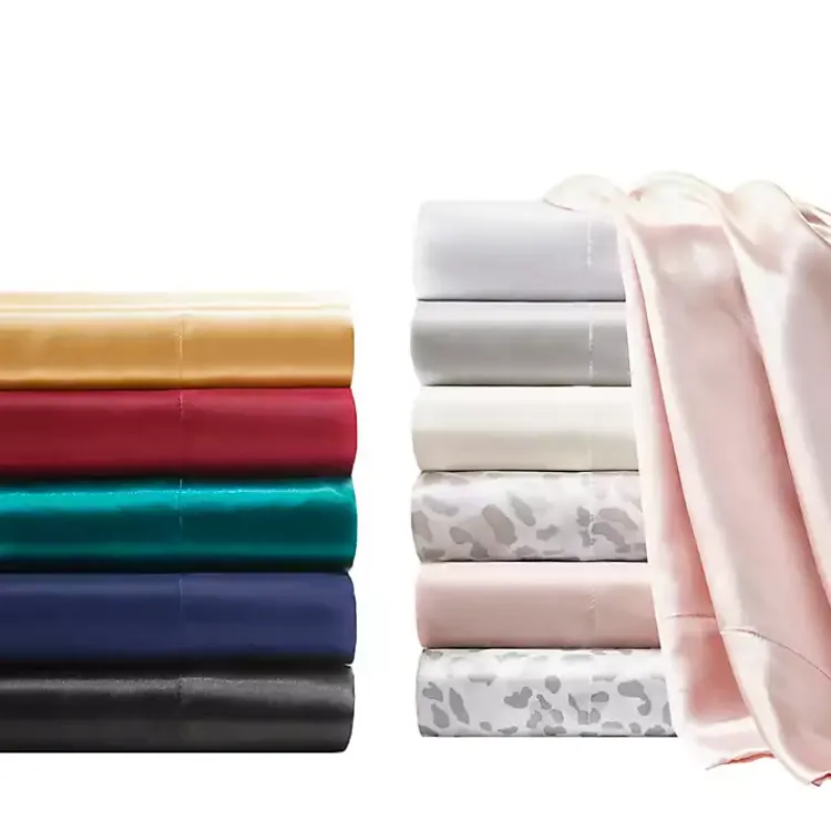 Kirklands Home Bed Sheets|Navy Satin Standard 2-pc. Pillow Case Set Blue