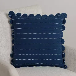 New Navy Scalloped Edge Pillow Pillows