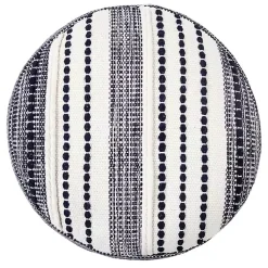 Best Navy Seaside Textured Stripe Pouf Poufs & Floor Cushions