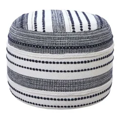 Best Navy Seaside Textured Stripe Pouf Poufs & Floor Cushions