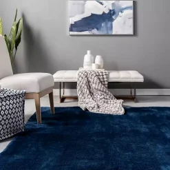 Kirklands Home Area Rugs|Navy Shag Washable Area Rug, 5x8 Blue