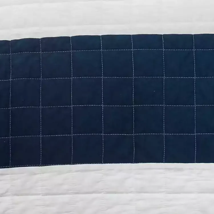 Kirklands Home Quilts|Navy Stripe 3-pc. Full/Queen Quilt Set