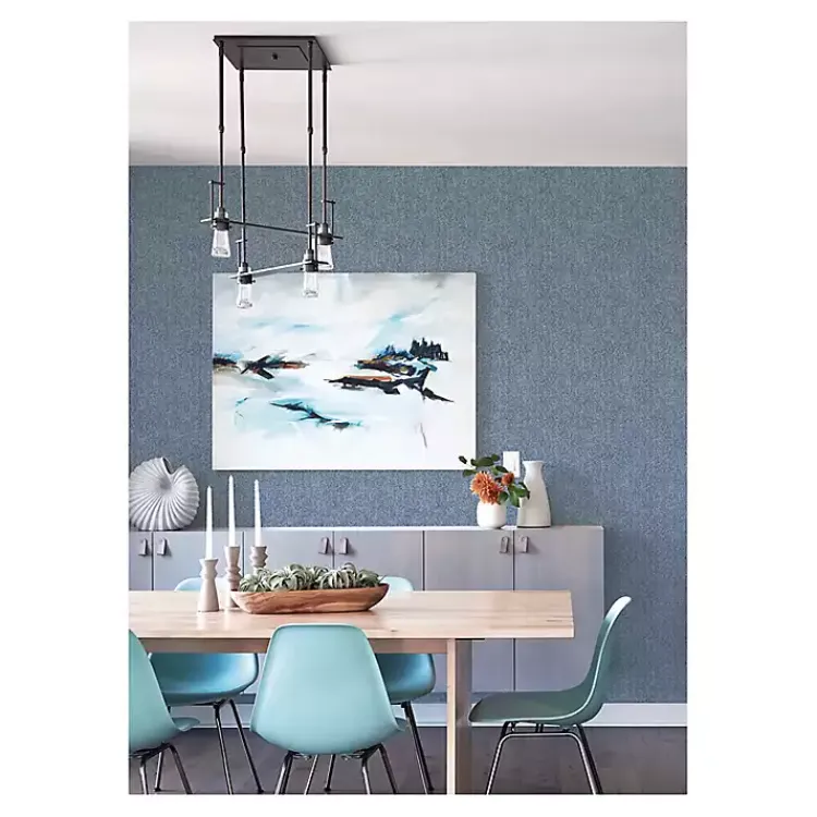 Kirklands Home Wall Murals & Wallpaper|Navy Textured Cross Woven Peel & Stick Wallpaper Blue