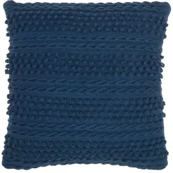 New Navy Textured Stripes Pillow Pillows
