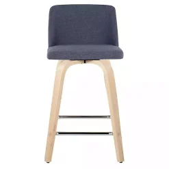 Kirklands Home Bar Stools & Counter Height Stools|Navy Torino Upholstered Counter Stools, Set of 2 Blue
