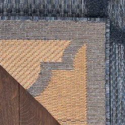 Kirklands Home Outdoor Rugs|Navy Trellis Indoor/Outdoor Area Rug, 6x9 Blue